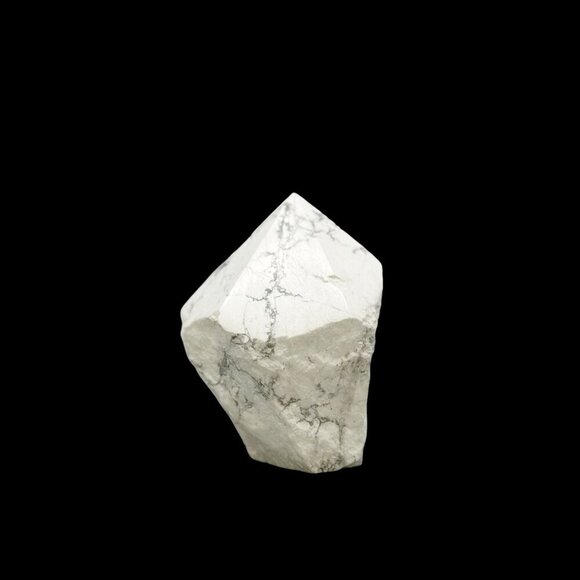 White Howlite Crystal, Generator Point, Rough Base, Polished Point, White Stone - Picture 2 of 10